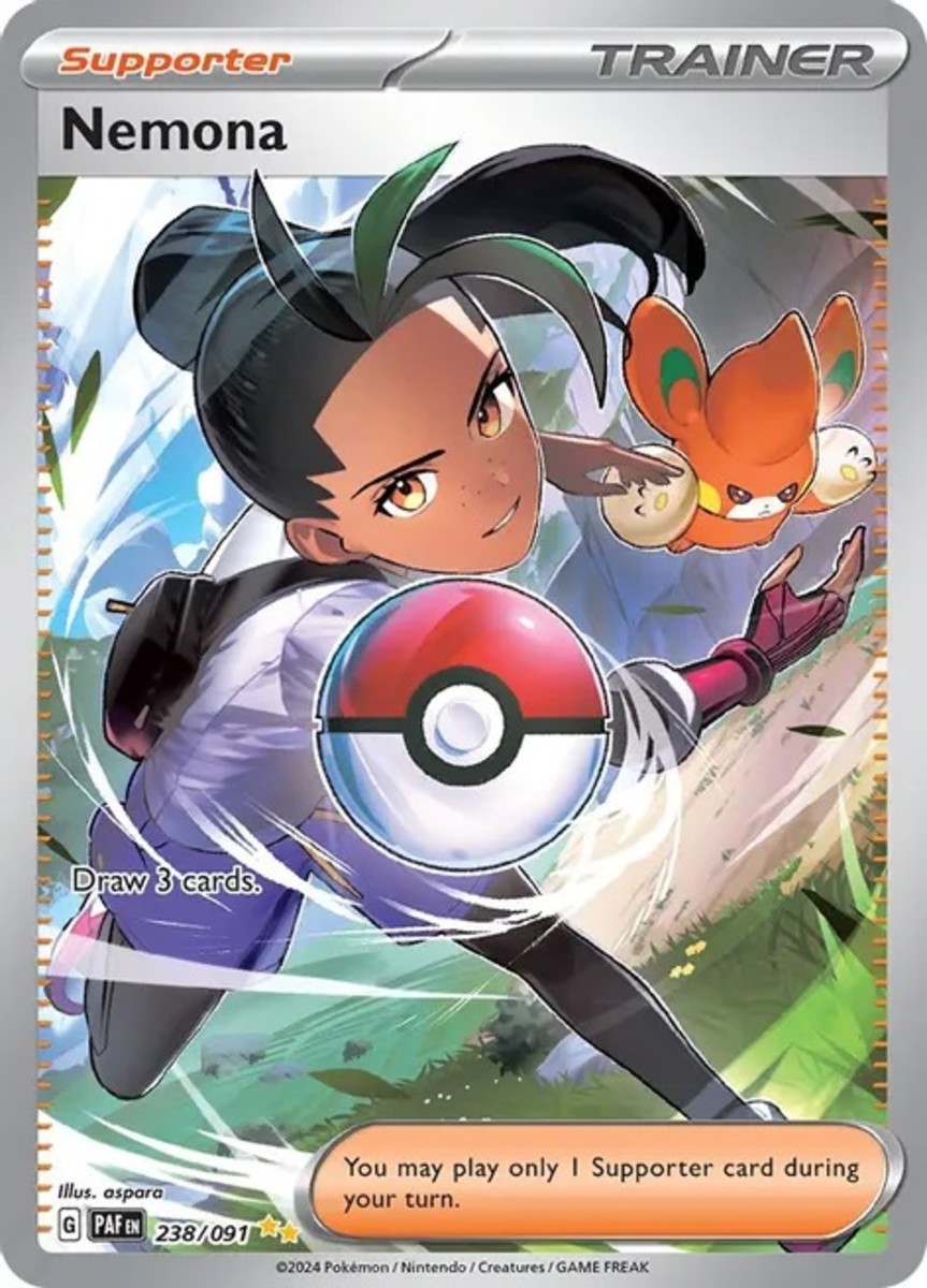 Nemona in paldean fates TCG set